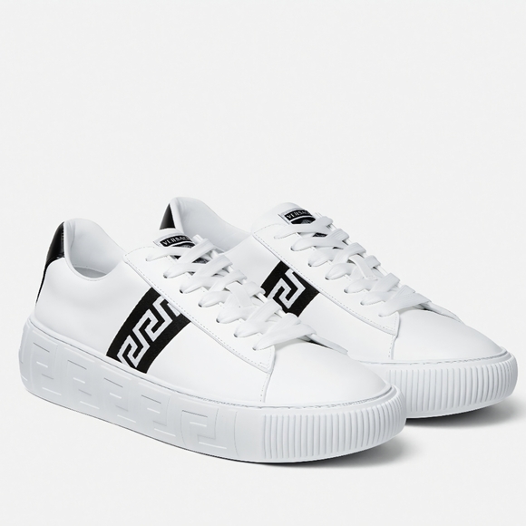 Versace Other - Versace Greca Low-top Sneakers Black White Leather US Mens 9 EU 42 (EXCE COND)
